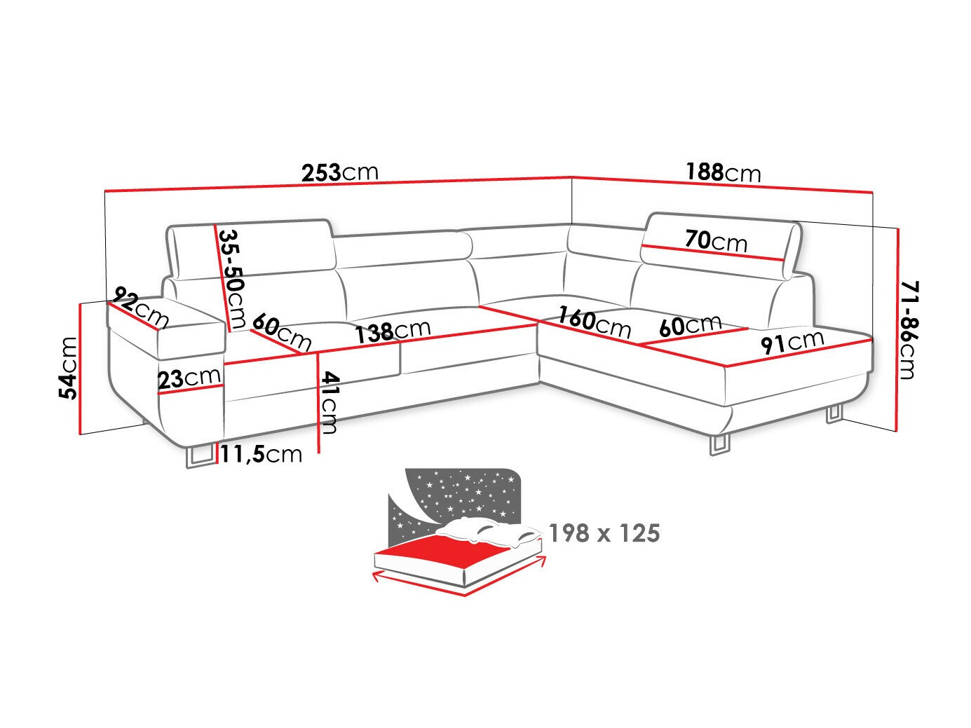 Ugaona sofa Comfivo 306 (Poso 01)