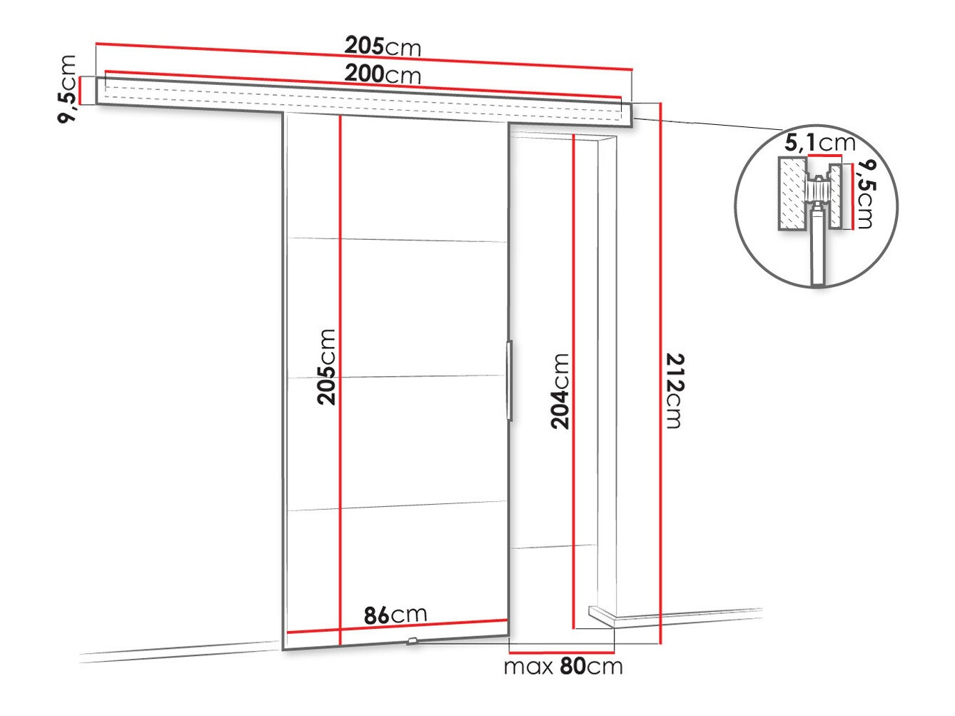 Klizna vrata Dover 144 (Belo)
