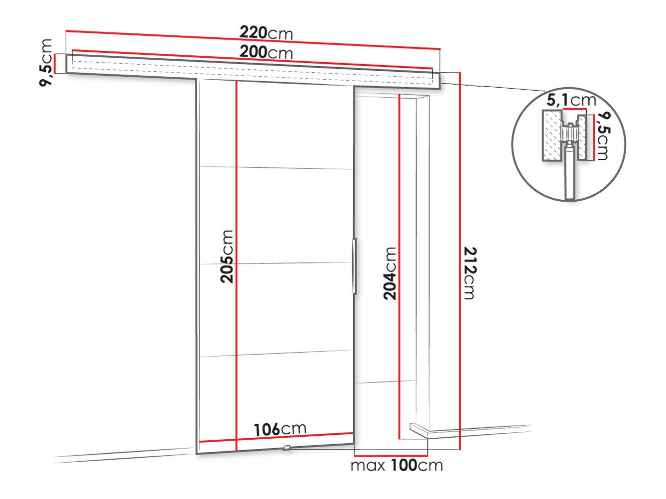 Klizna vrata Dover 146 (Belo)