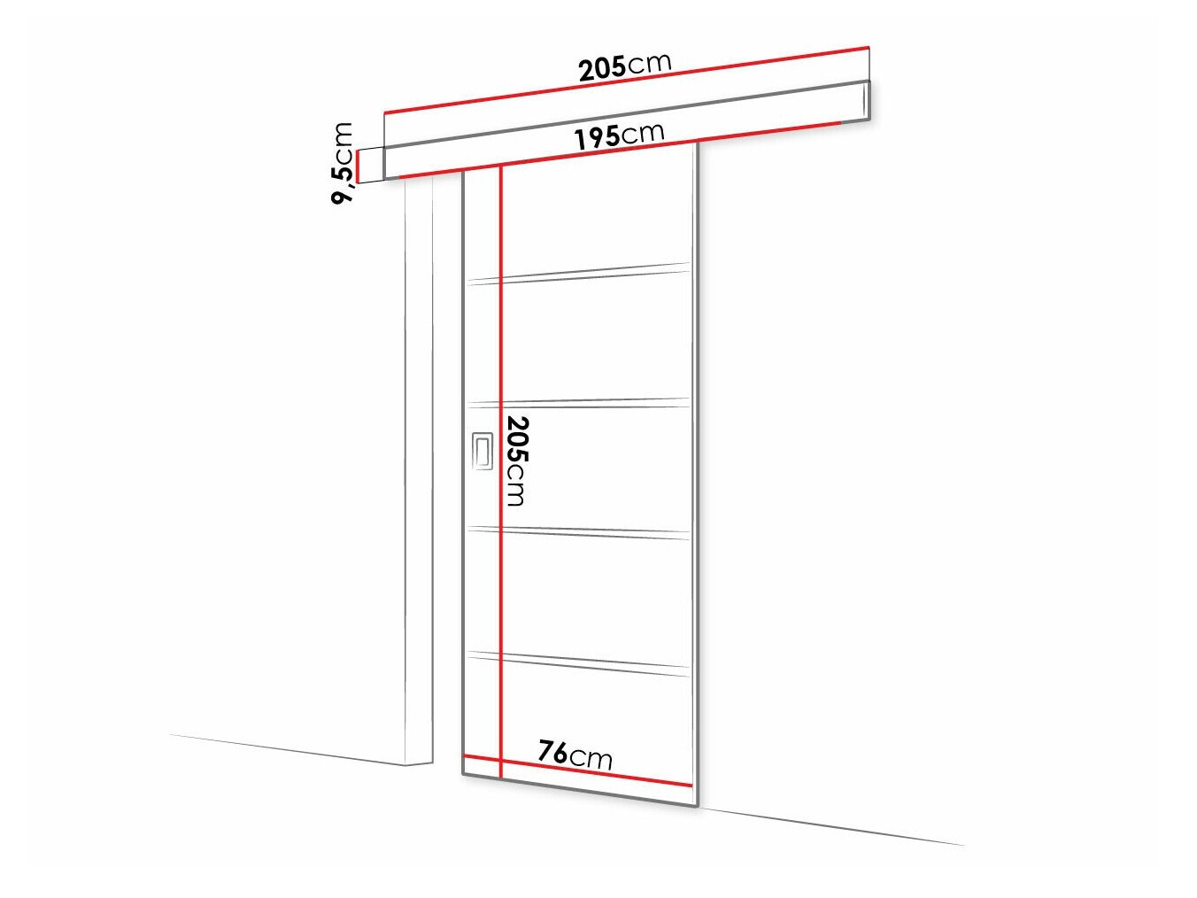 Klizna vrata Dover 214 (Tamni jasen)