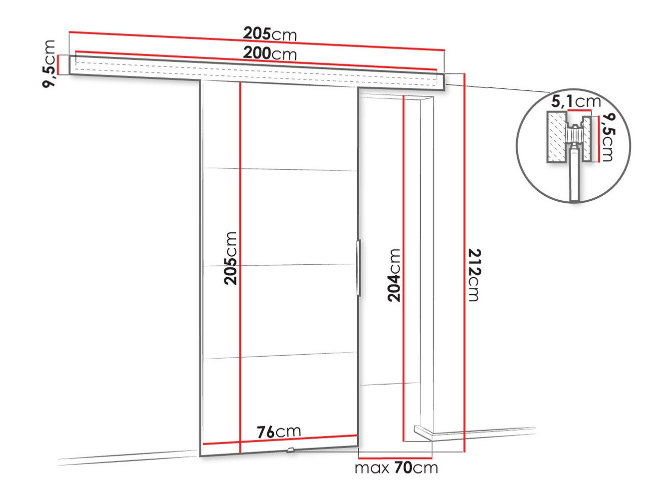 Klizna vrata Dover 216 (Sonoma hrast)