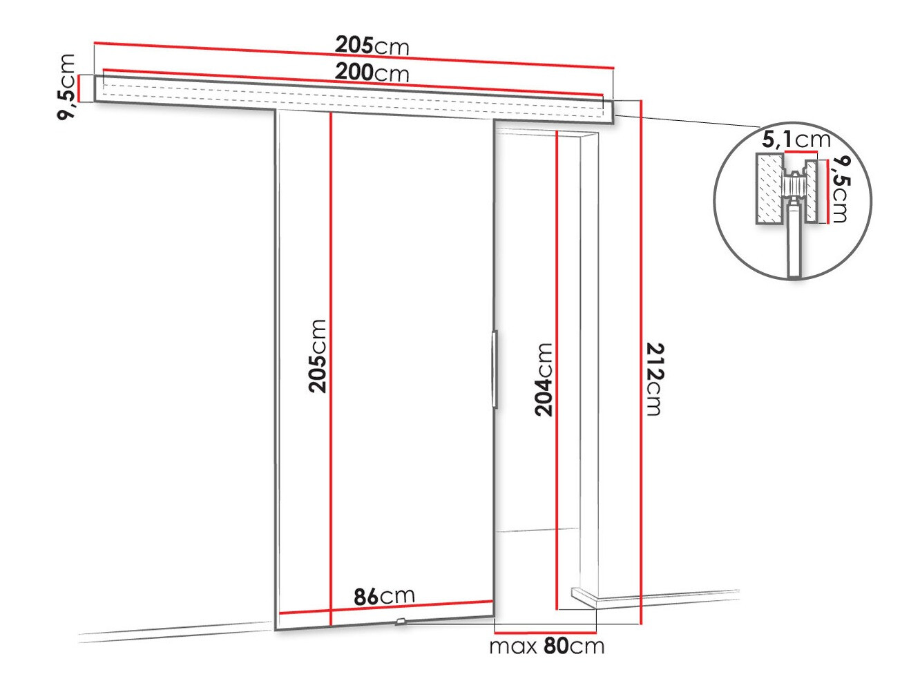 Klizna vrata Dover 141 (Sonoma hrast)