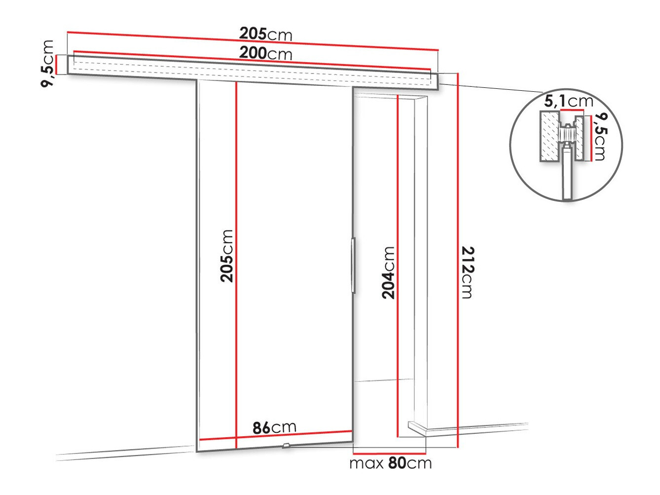 Klizna vrata Dover 141 (Tamni jasen)