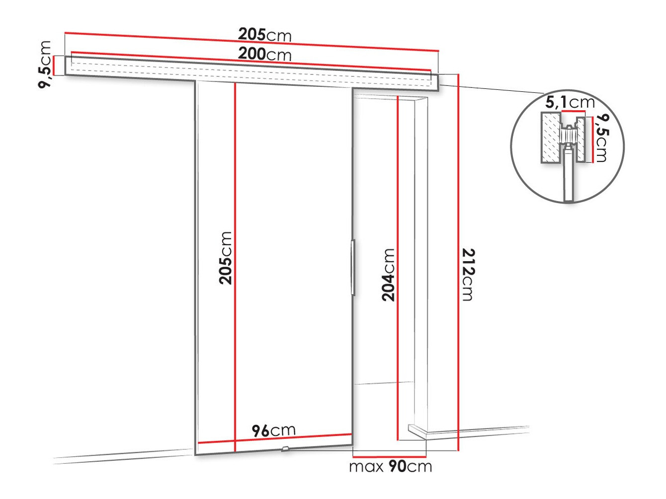 Klizna vrata Dover 142 (Belo)