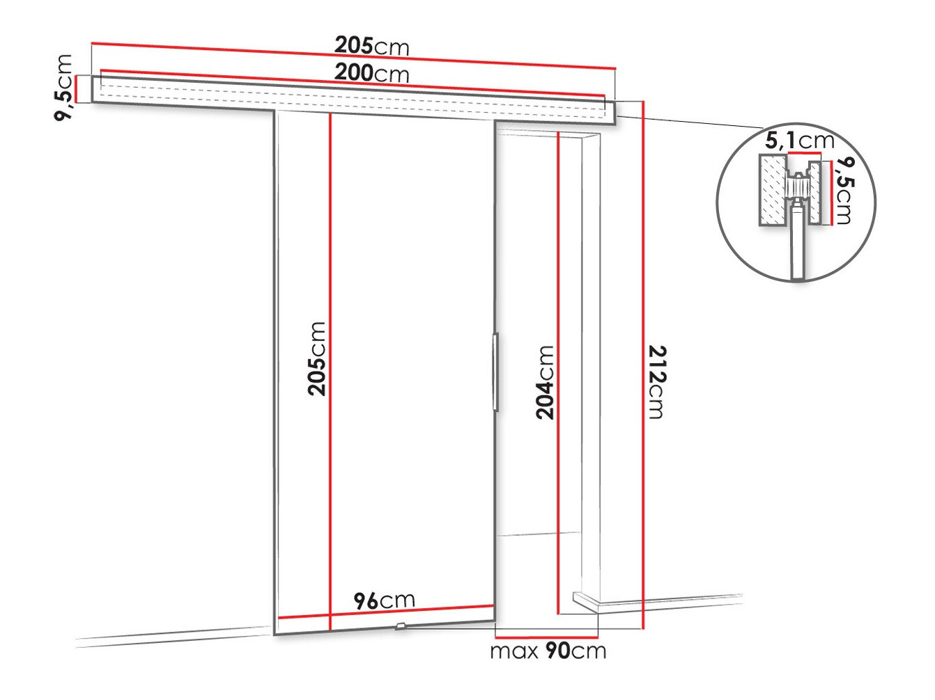 Klizna vrata Dover 142 (Tamni jasen)