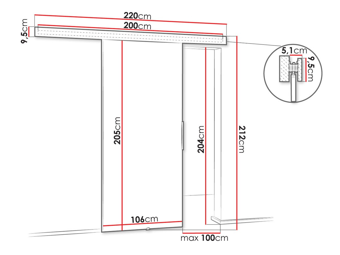Klizna vrata Dover 143 (Sonoma hrast)