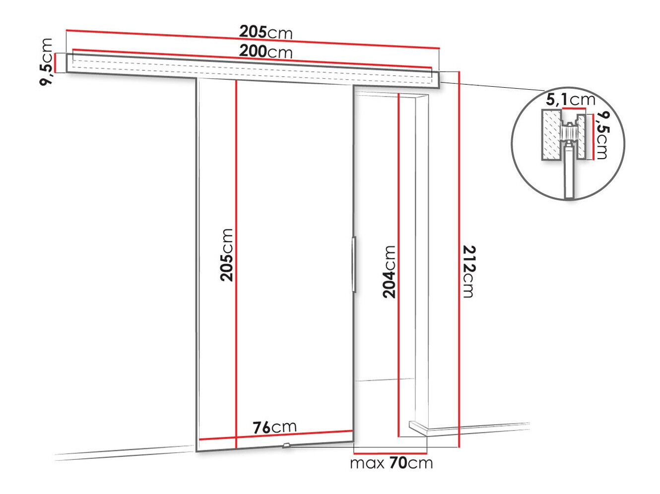 Klizna vrata Dover 217 (Belo)