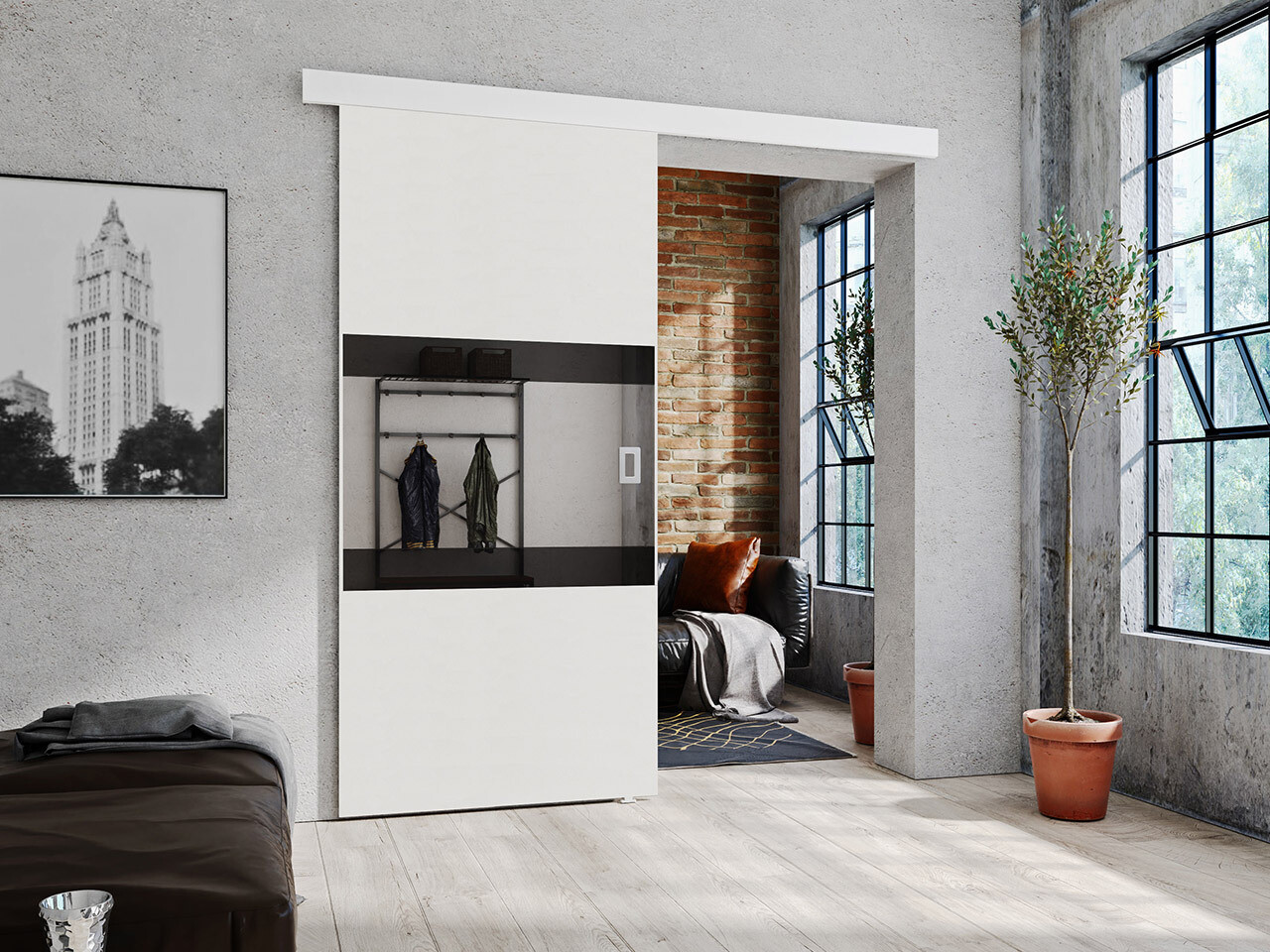 Klizna vrata Dover 218 (Belo + Crno)