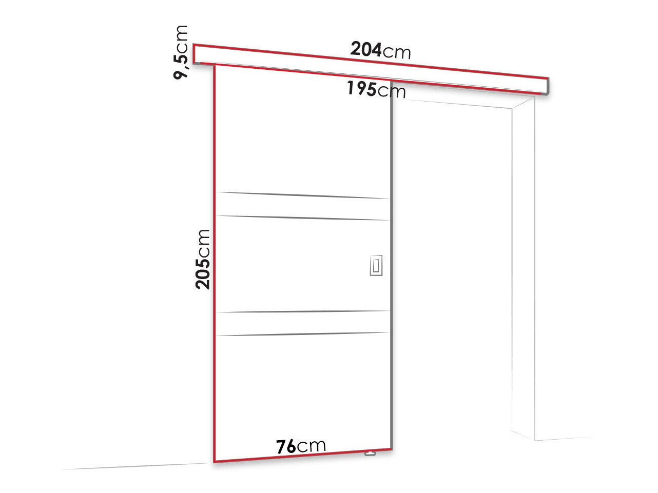 Klizna vrata Dover 218 (Belo + Crno)