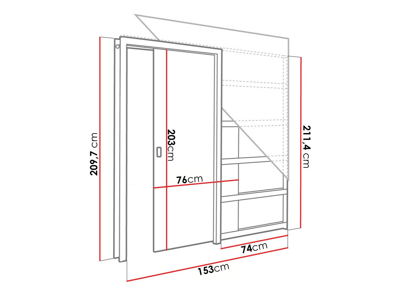 Klizna vrata Dover 220 (Sonoma hrast)