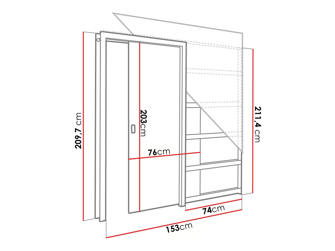 Klizna vrata Dover 220 (Tamni jasen)