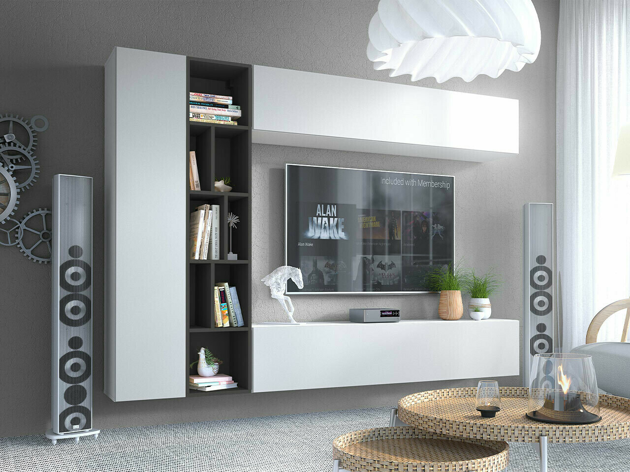 Set za dnevnu sobu Comfivo 260 (Belo + Graphite)