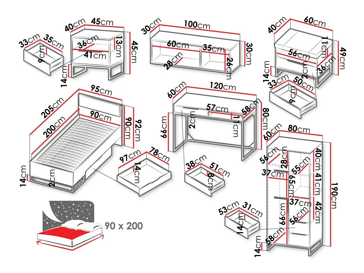 Set nameštaja Romcama 111