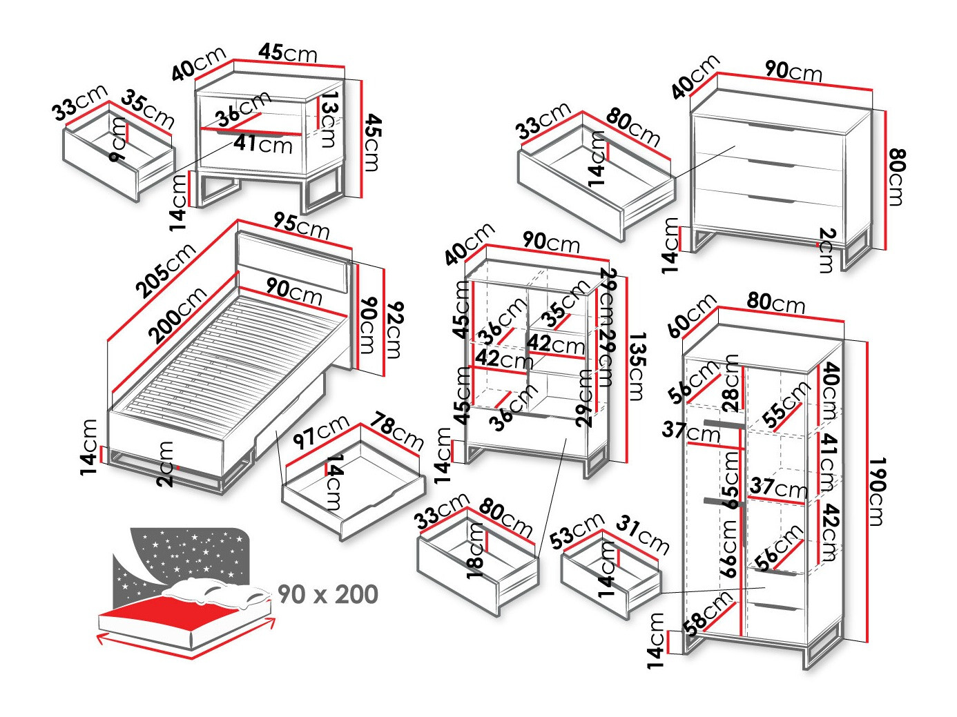 Set spavaća soba Romcama 112