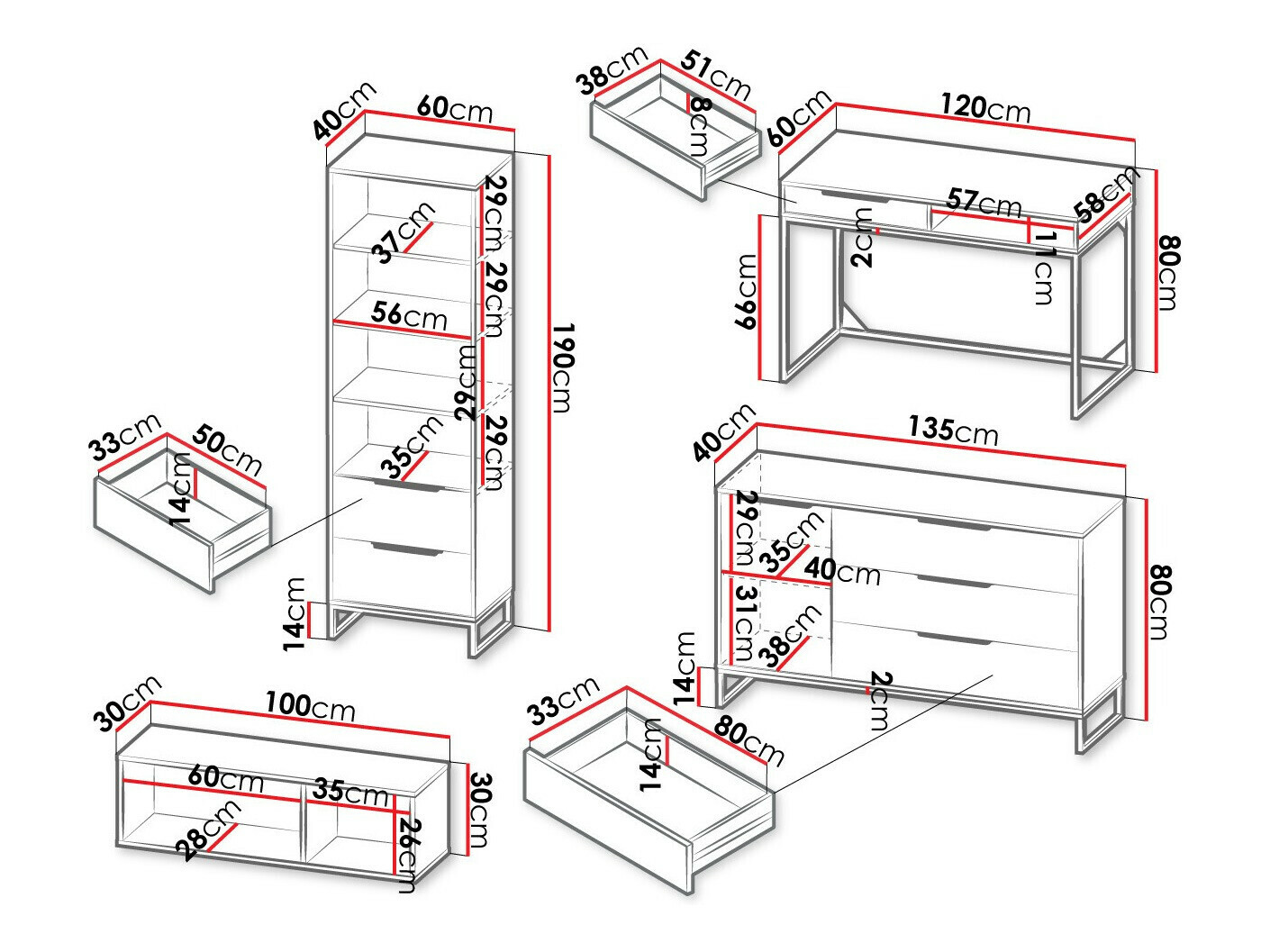 Set za kućnu kancelariju Romcama 110