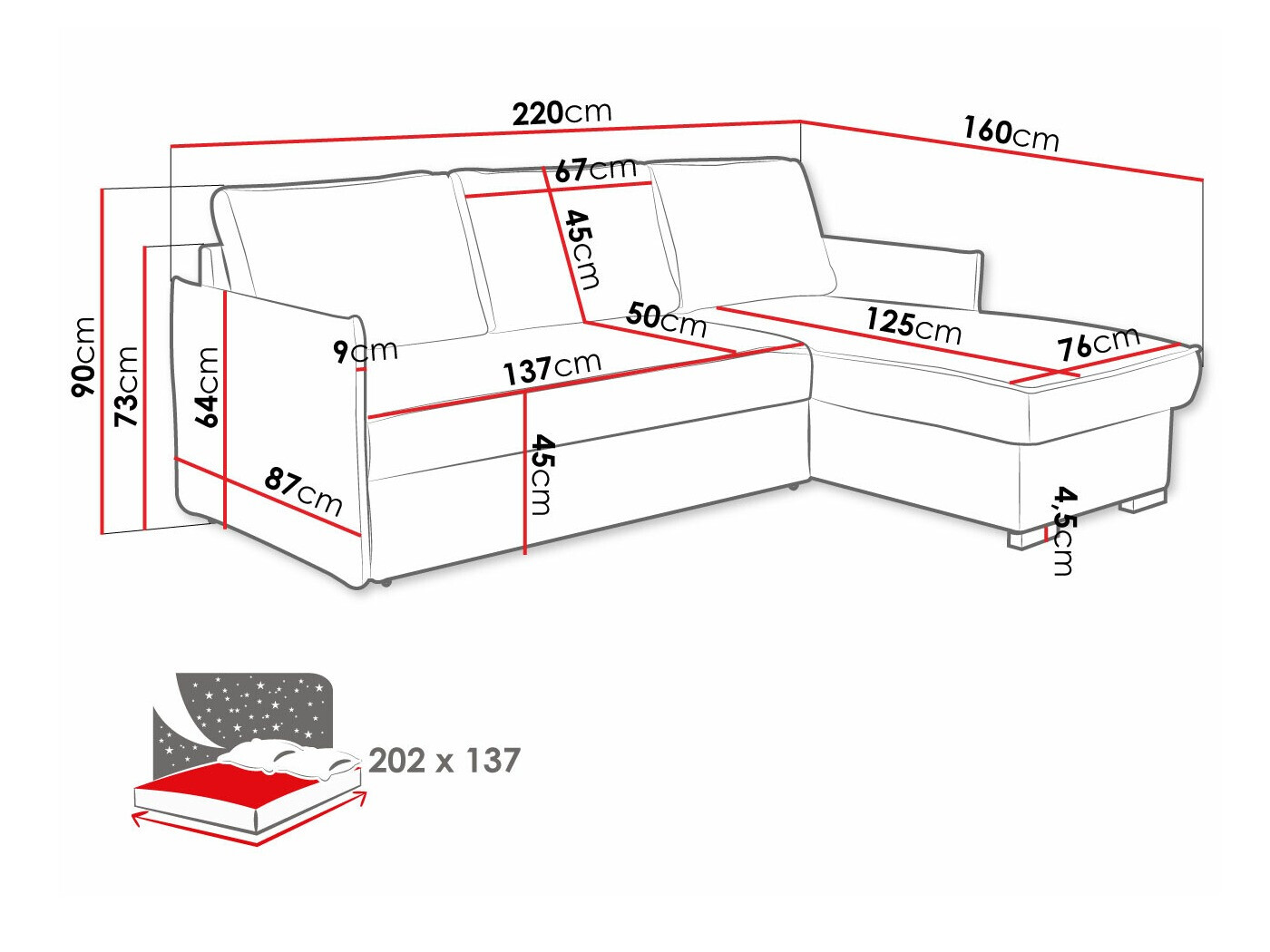 Ugaona sofa Columbus 208 (Poso 22)