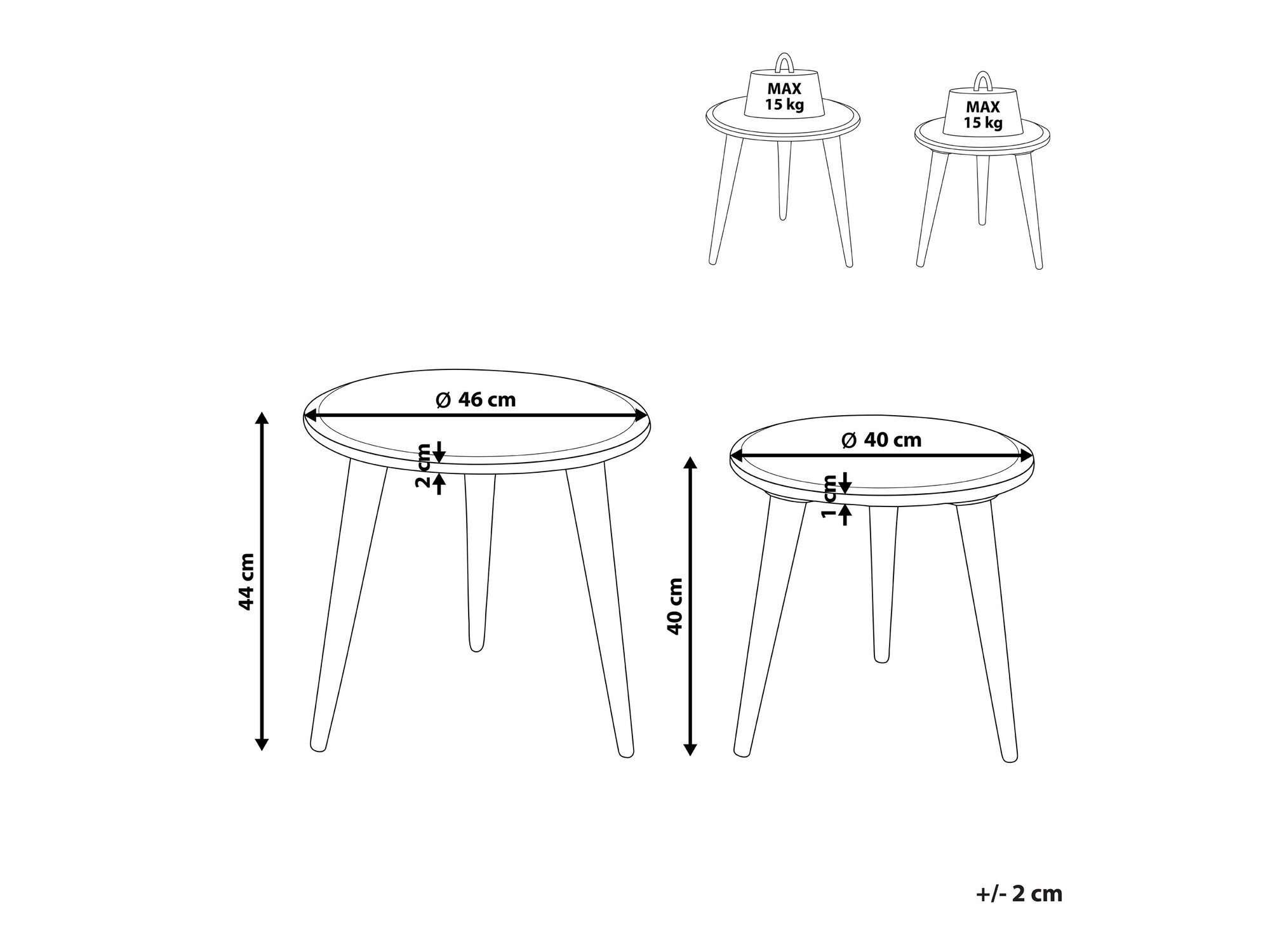 Set pomoćnih stočića Berwyn 1224