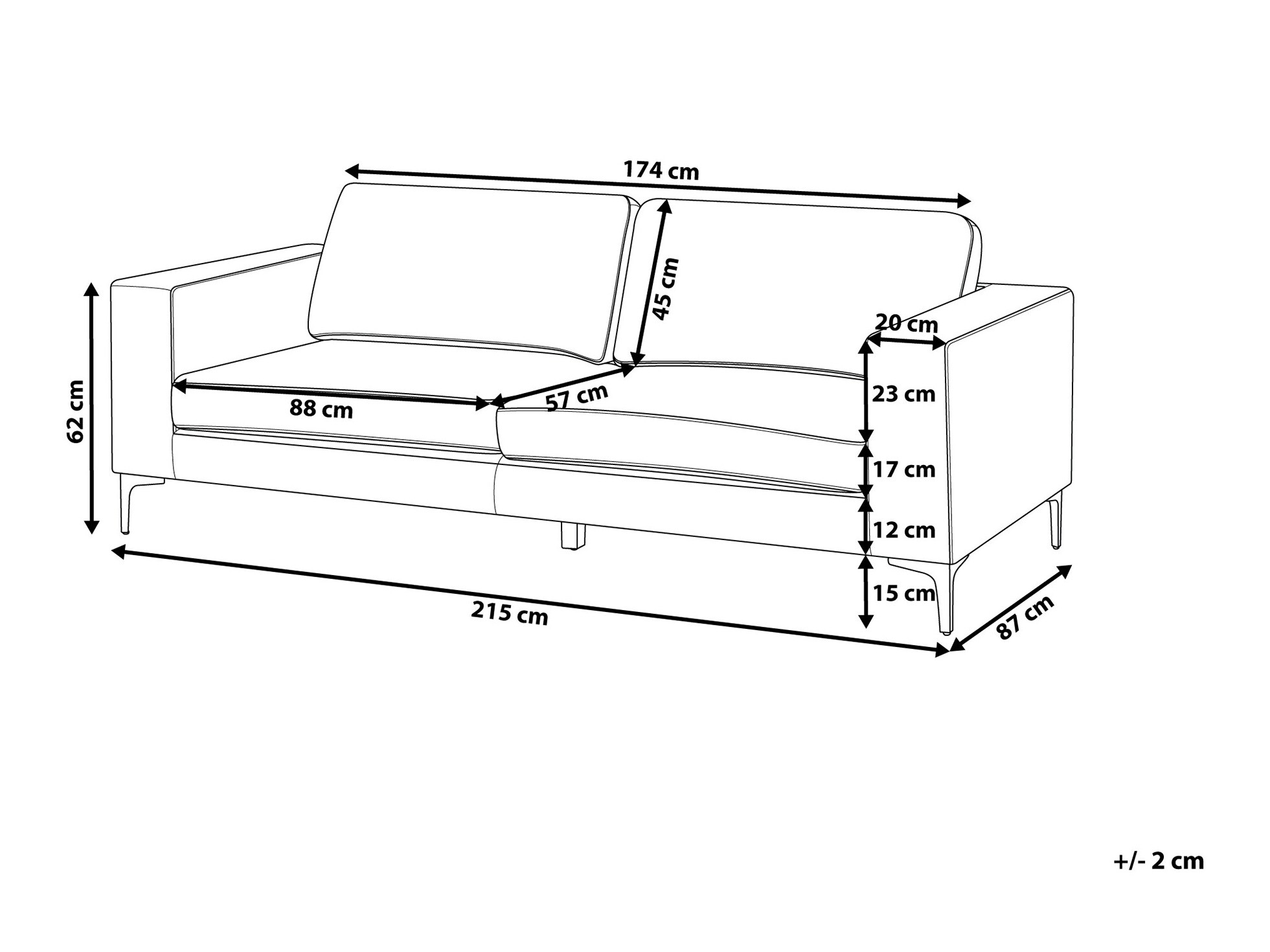 Sofa Berwyn 1261 (Svetlo plava)