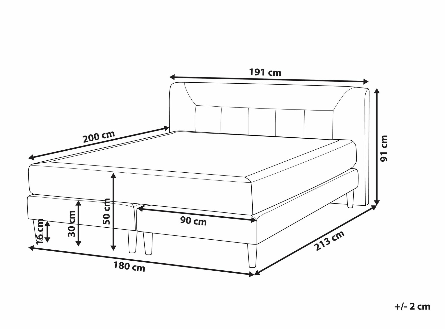 Boxspring krevet Berwyn 1274 (Bež)