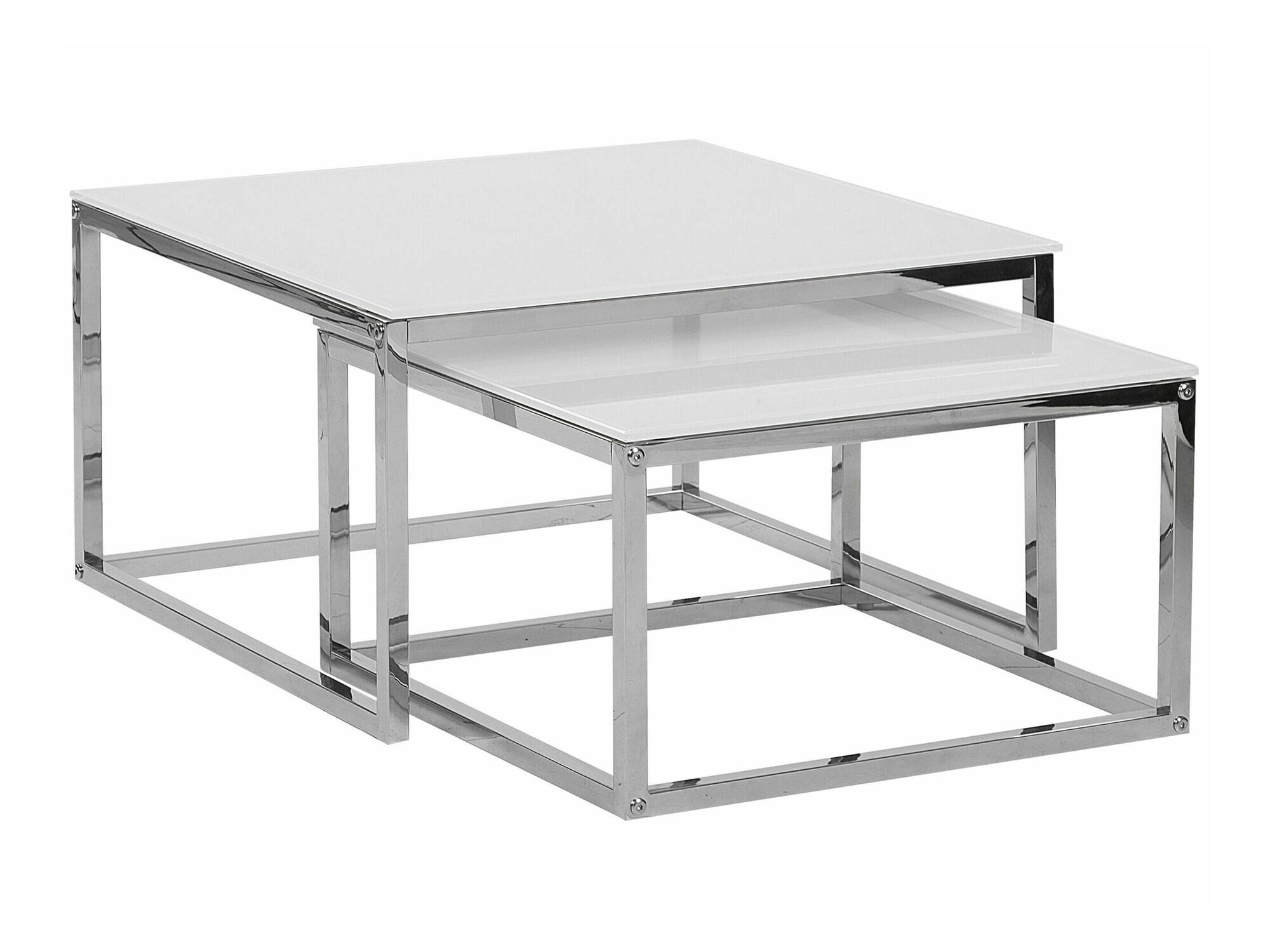 Set stočića za kafu Berwyn 1283 (Belo + Srebrna)