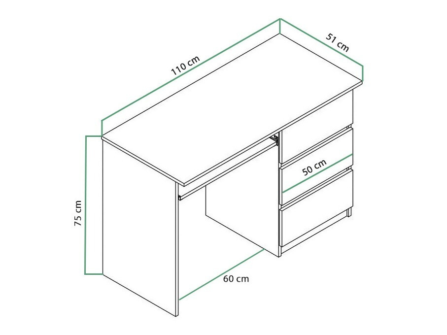 Kancelarijski sto Cirdora 108 (Belo)