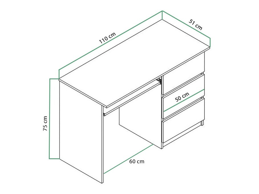 Kancelarijski sto Cirdora 108 (Sonoma hrast)