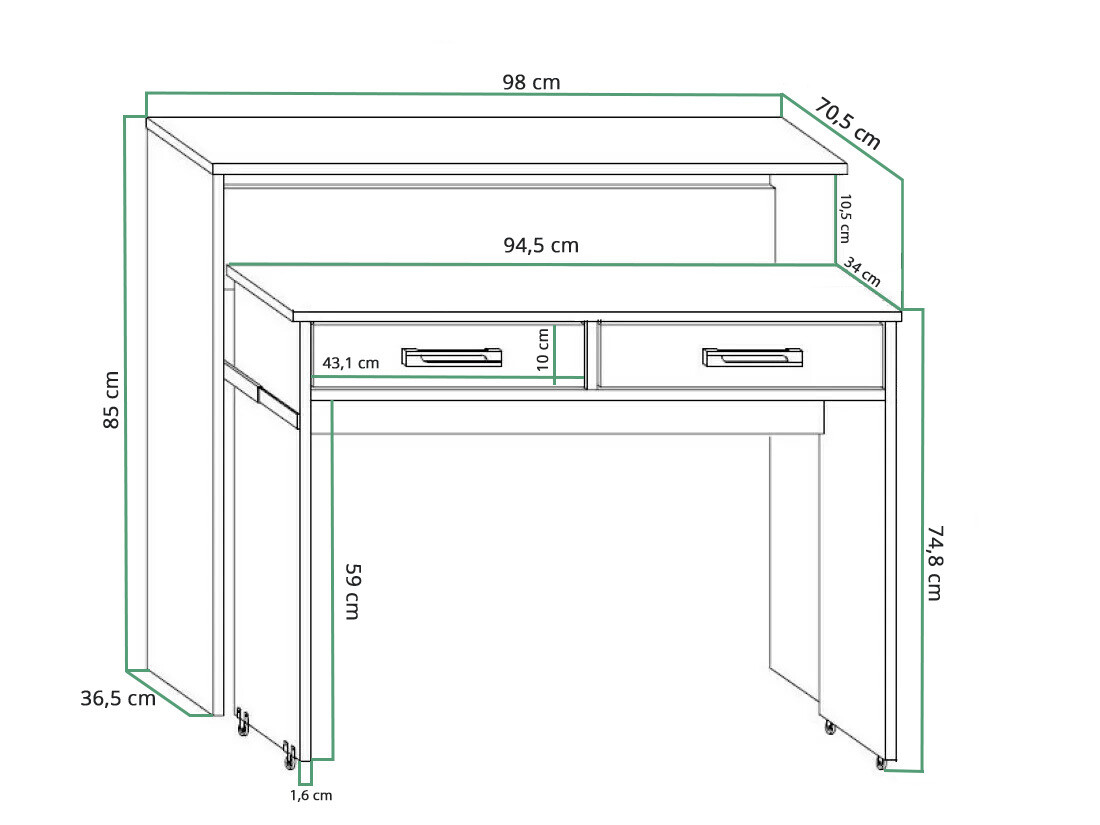 Kancelarijski sto Gilroy 103 (Belo)