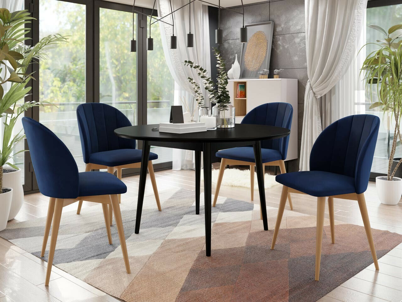 Trpezarijski set Racine 127 (Braon + Magic Velvet 2216)