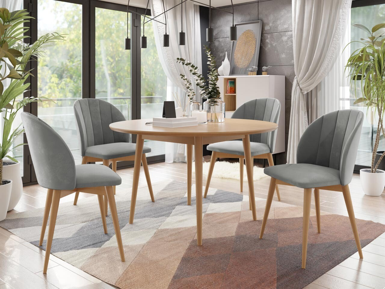 Trpezarijski set Racine 127 (Smeđa + Magic Velvet 2217)