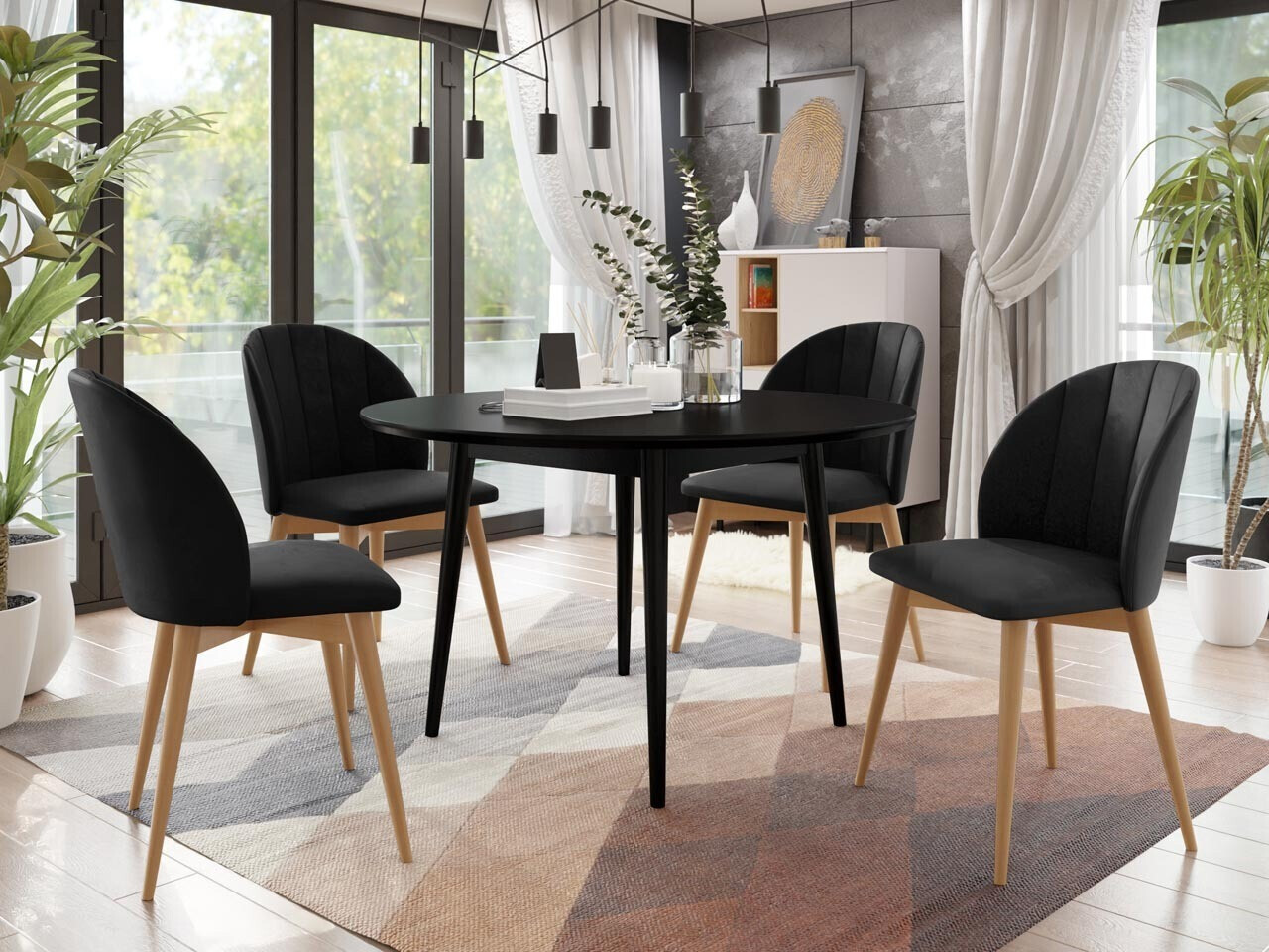 Trpezarijski set Racine 127 (Smeđa + Magic Velvet 2219)