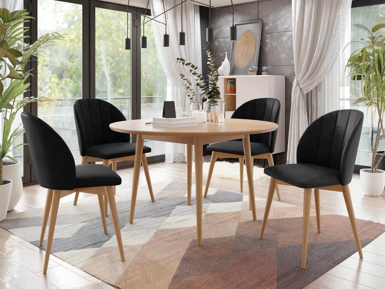 Trpezarijski set Racine 127 (Smeđa + Magic Velvet 2219)