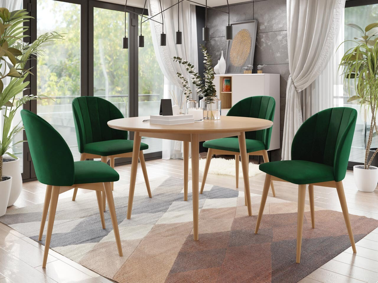 Trpezarijski set Racine 127 (Smeđa + Magic Velvet 2225)