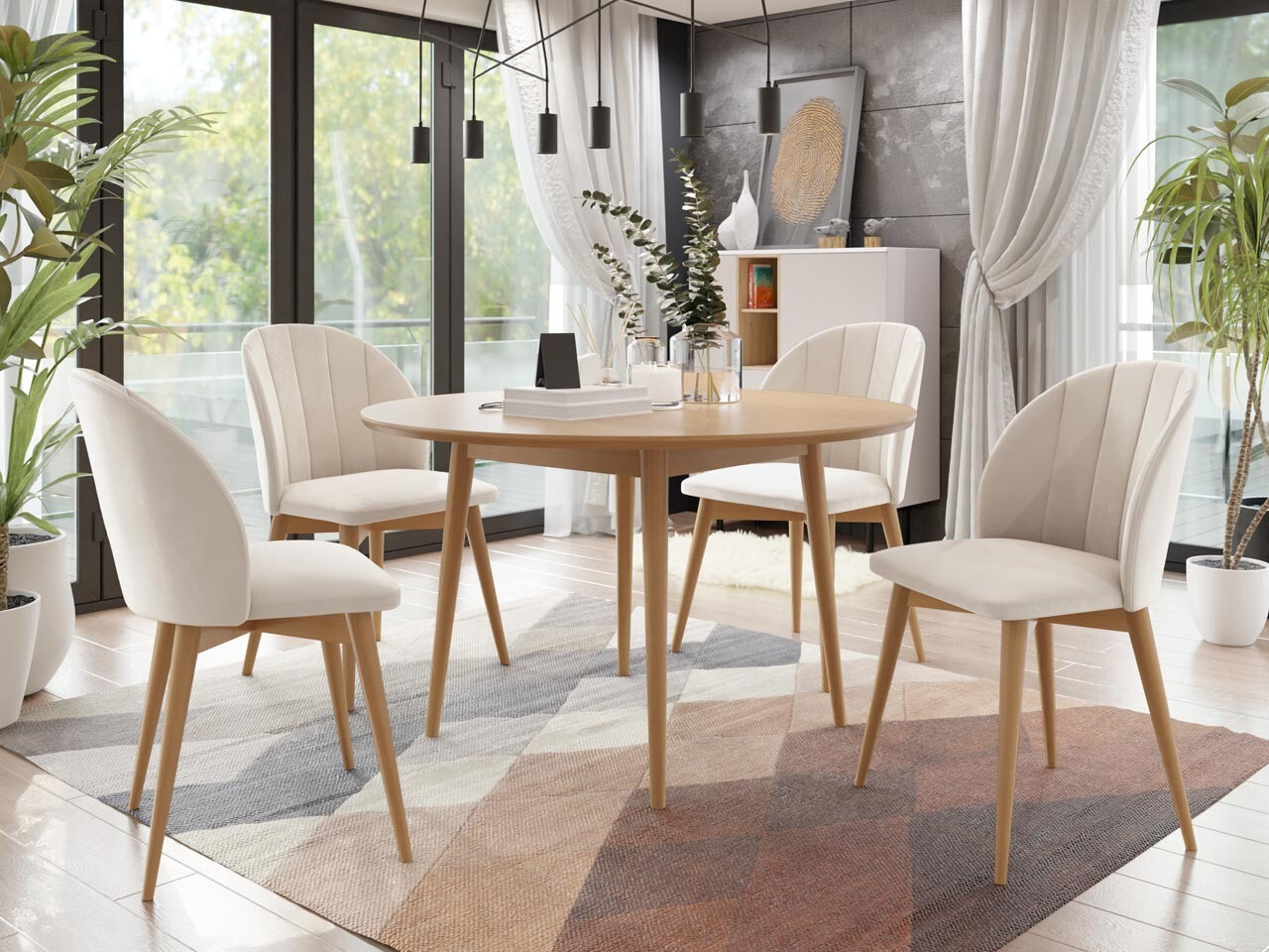 Trpezarijski set Racine 127 (Smeđa + Magic Velvet 2250)