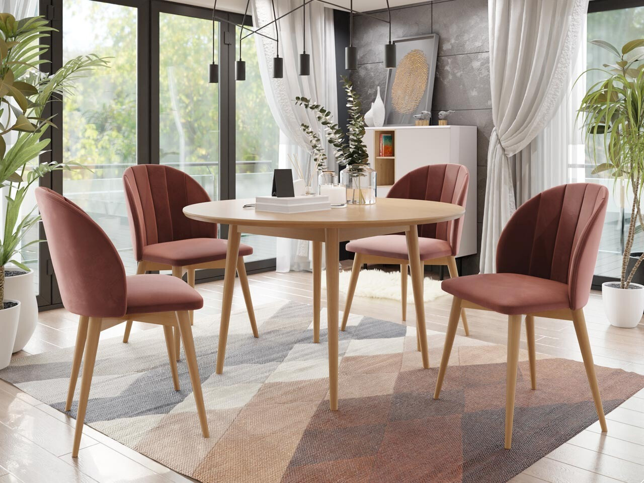 Trpezarijski set Racine 127 (Smeđa + Magic Velvet 2258)