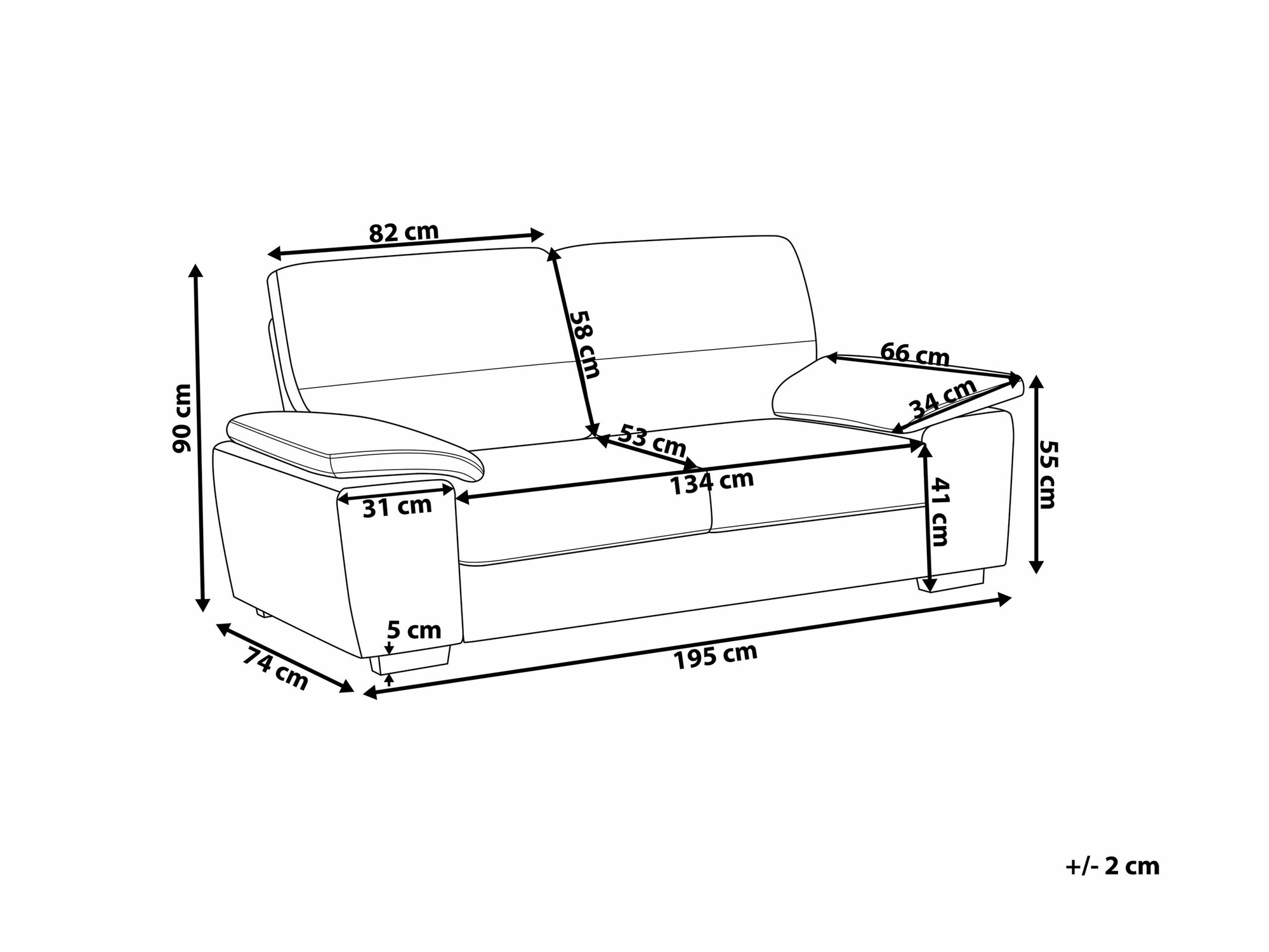 Sofa Berwyn 1327 (Crno)