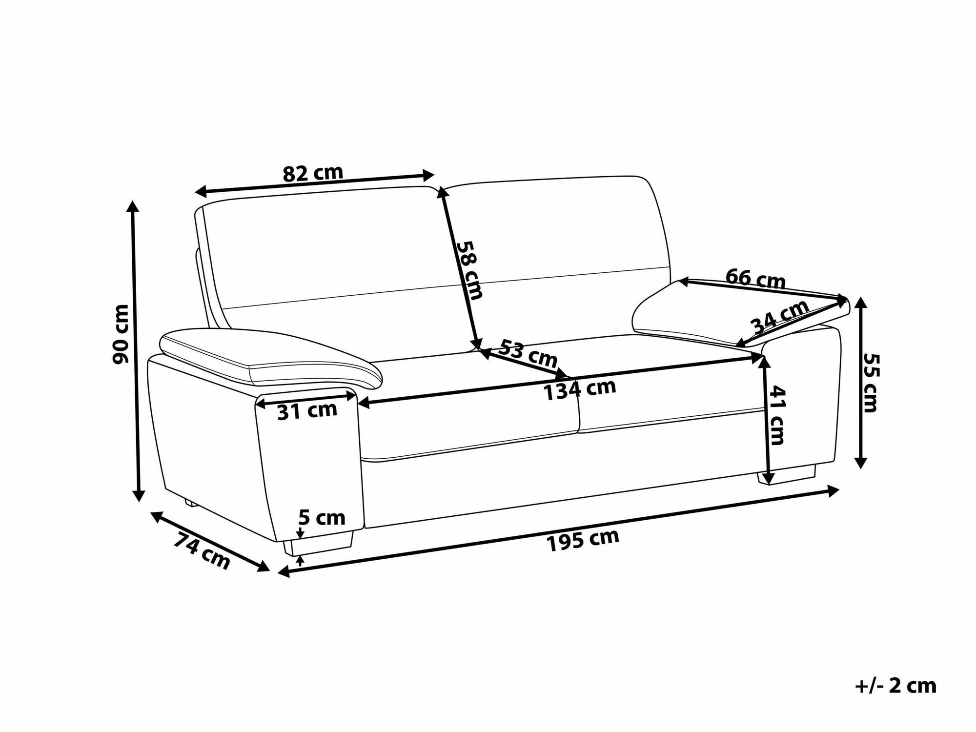 Sofa Berwyn 1327 (Smeđa)