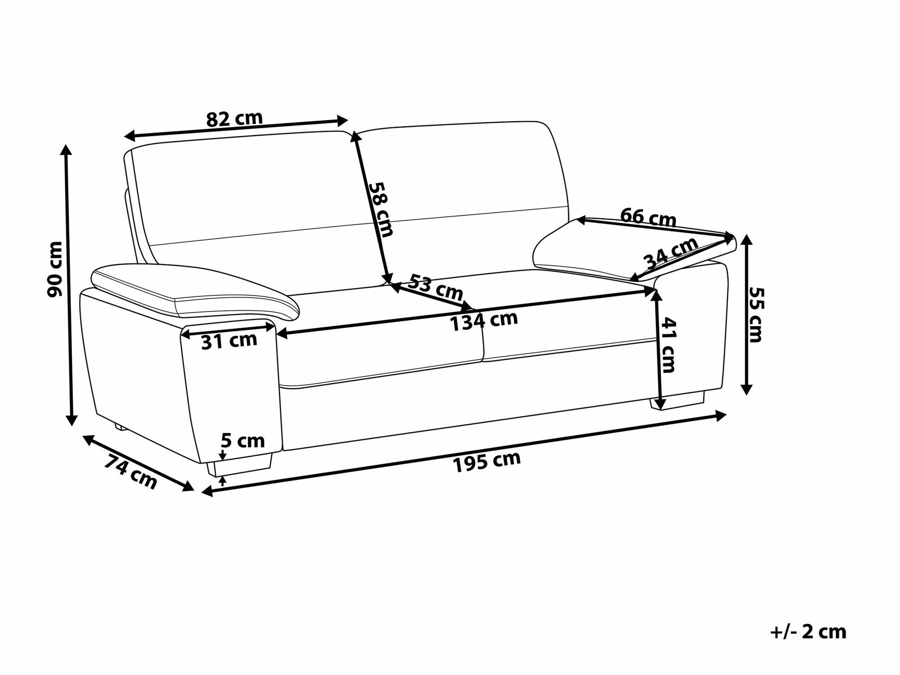 Sofa Berwyn 1327 (Tamno smeđa)