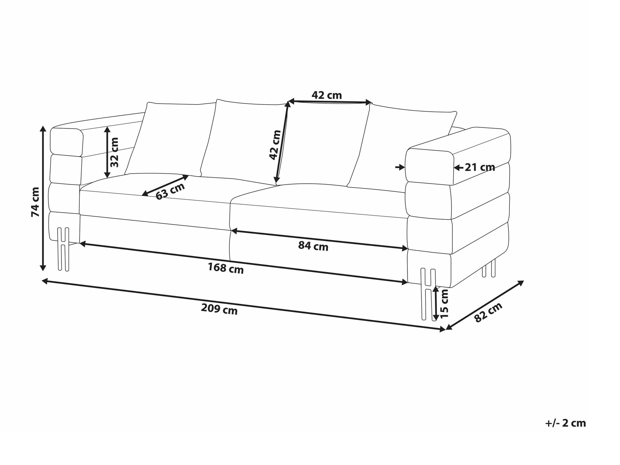 Sofa Berwyn 1330 (Smeđa)