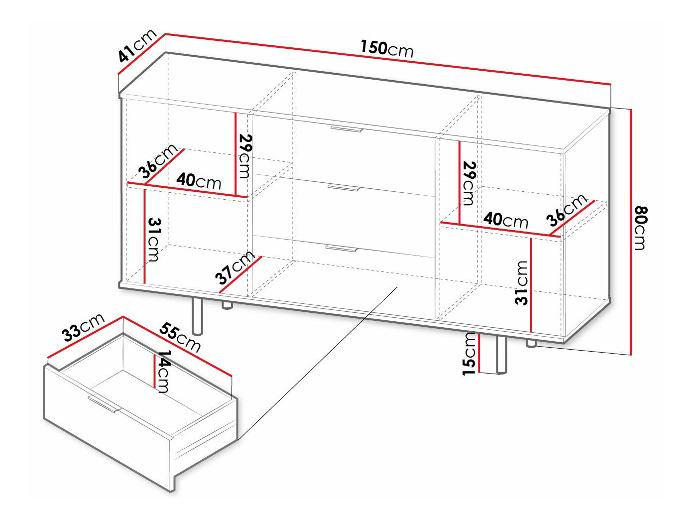 Komoda Virdomi 101 (Crno)