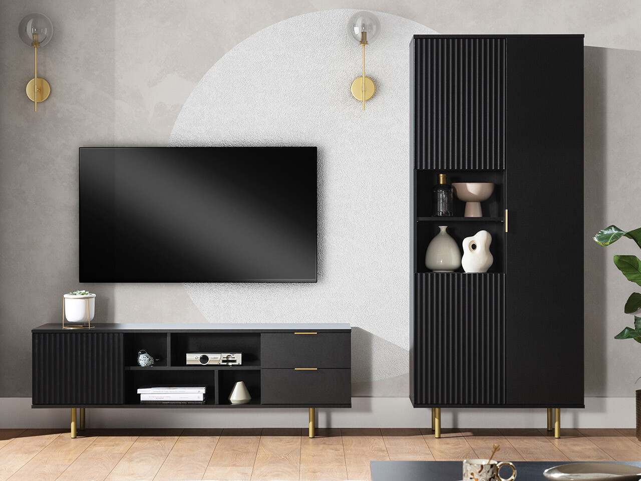 Set za dnevnu sobu Decus III (Crno)