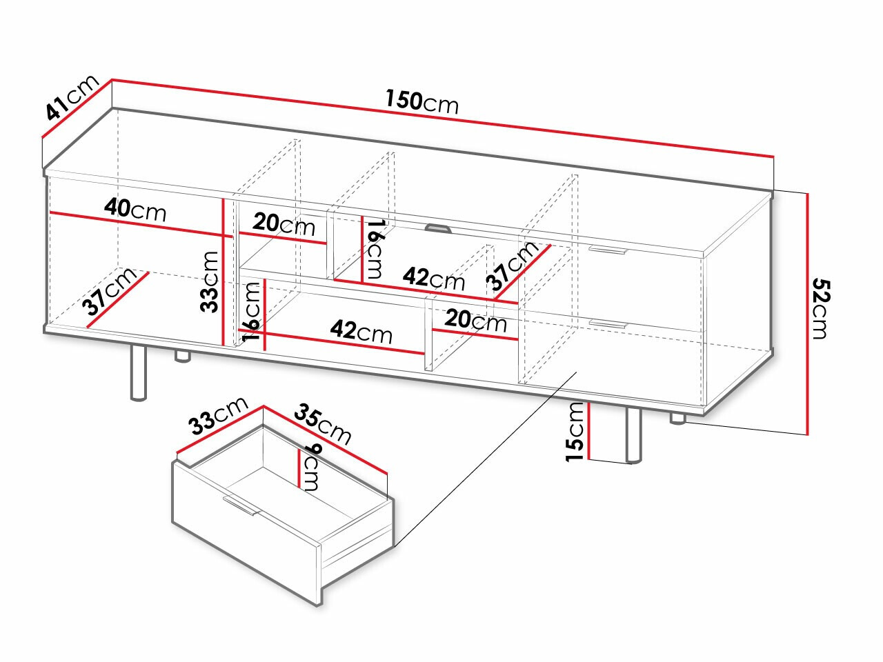 TV komoda Decus (Kašmir)