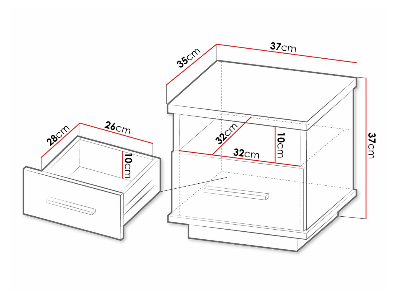 Noćni ormarić Tenodeu 122