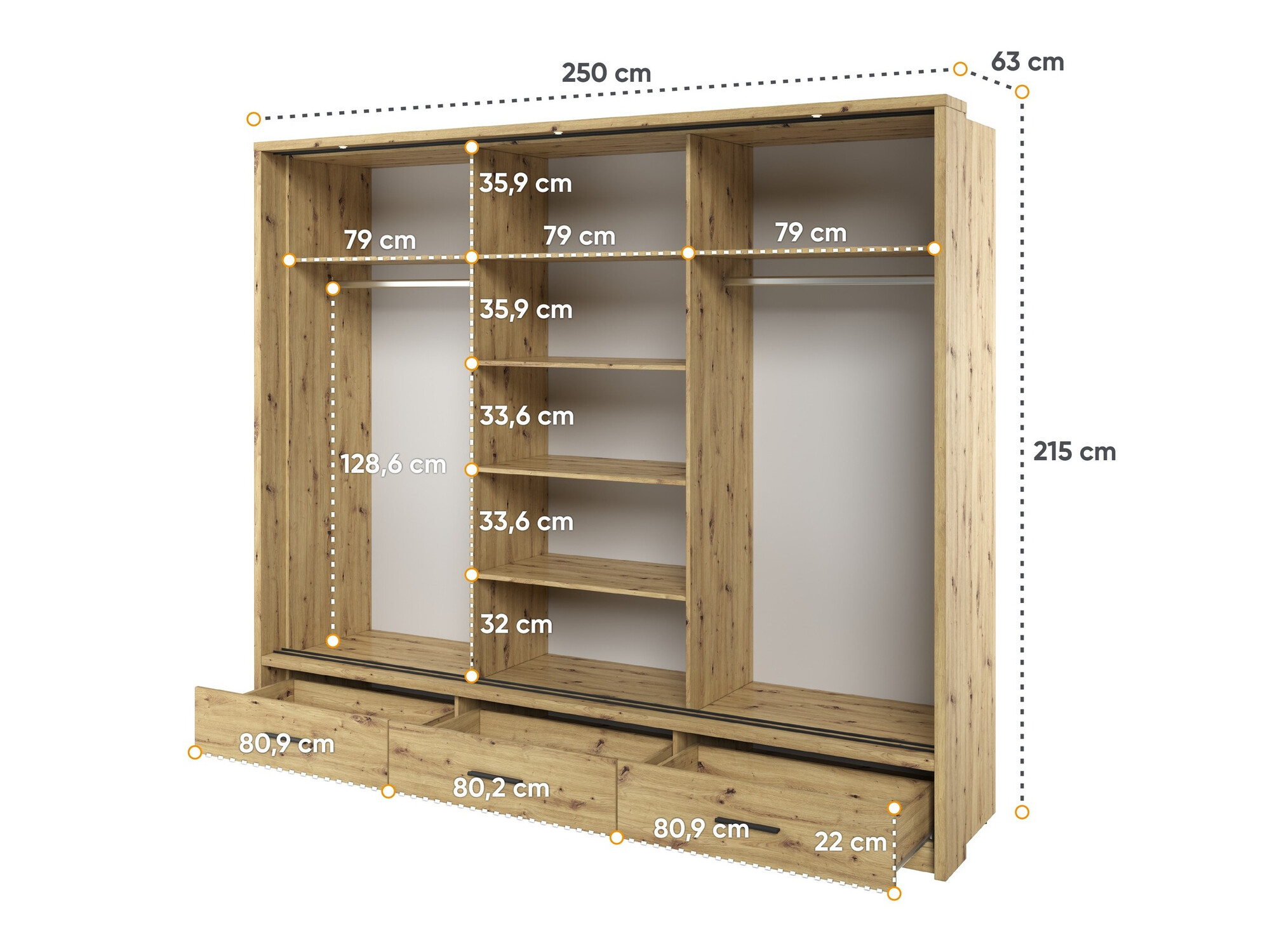 Ormar Fresno 100 (Zanatski hrast)