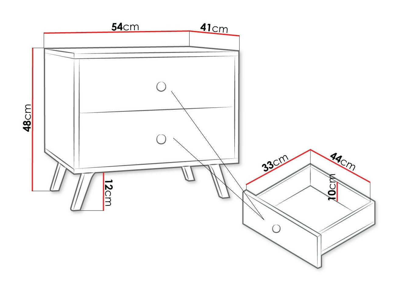 Noćni ormarić Monfera 101 (Belo)