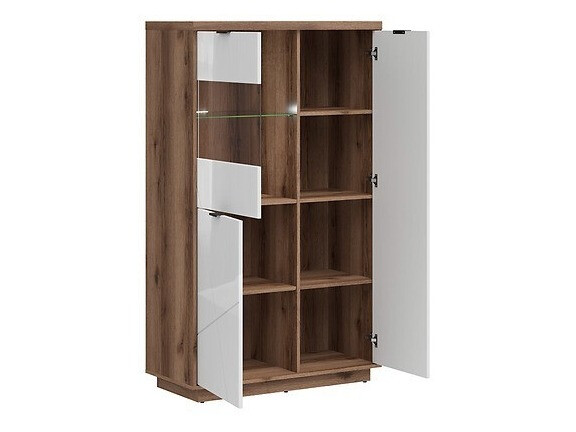 Set za dnevnu sobu Fivale 110 (Tamni Delano hrast + Sjajno belo)