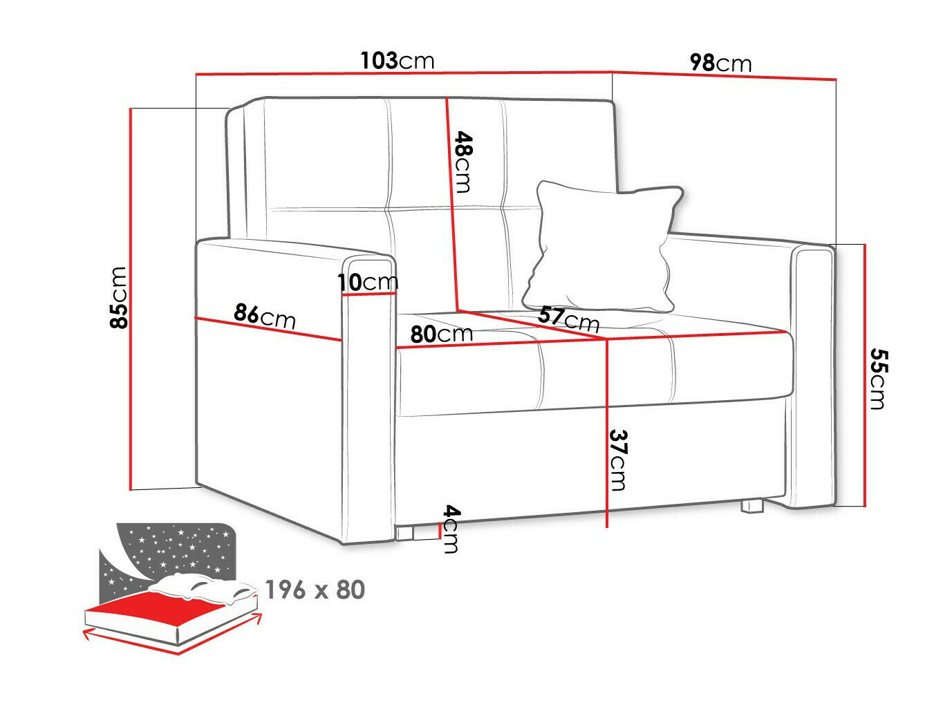 Fotelja Columbus 104 (Alova 04 + Alova 46)