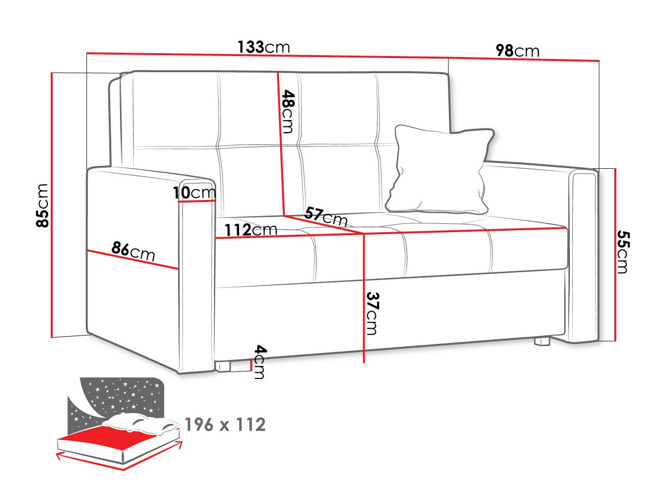 Sofa na razvlačenje Columbus 105 (Manila 26)
