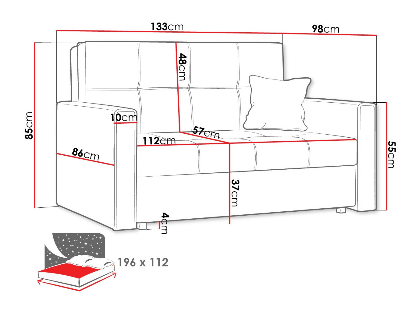 Sofa na razvlačenje Columbus 105 (Manila 31)