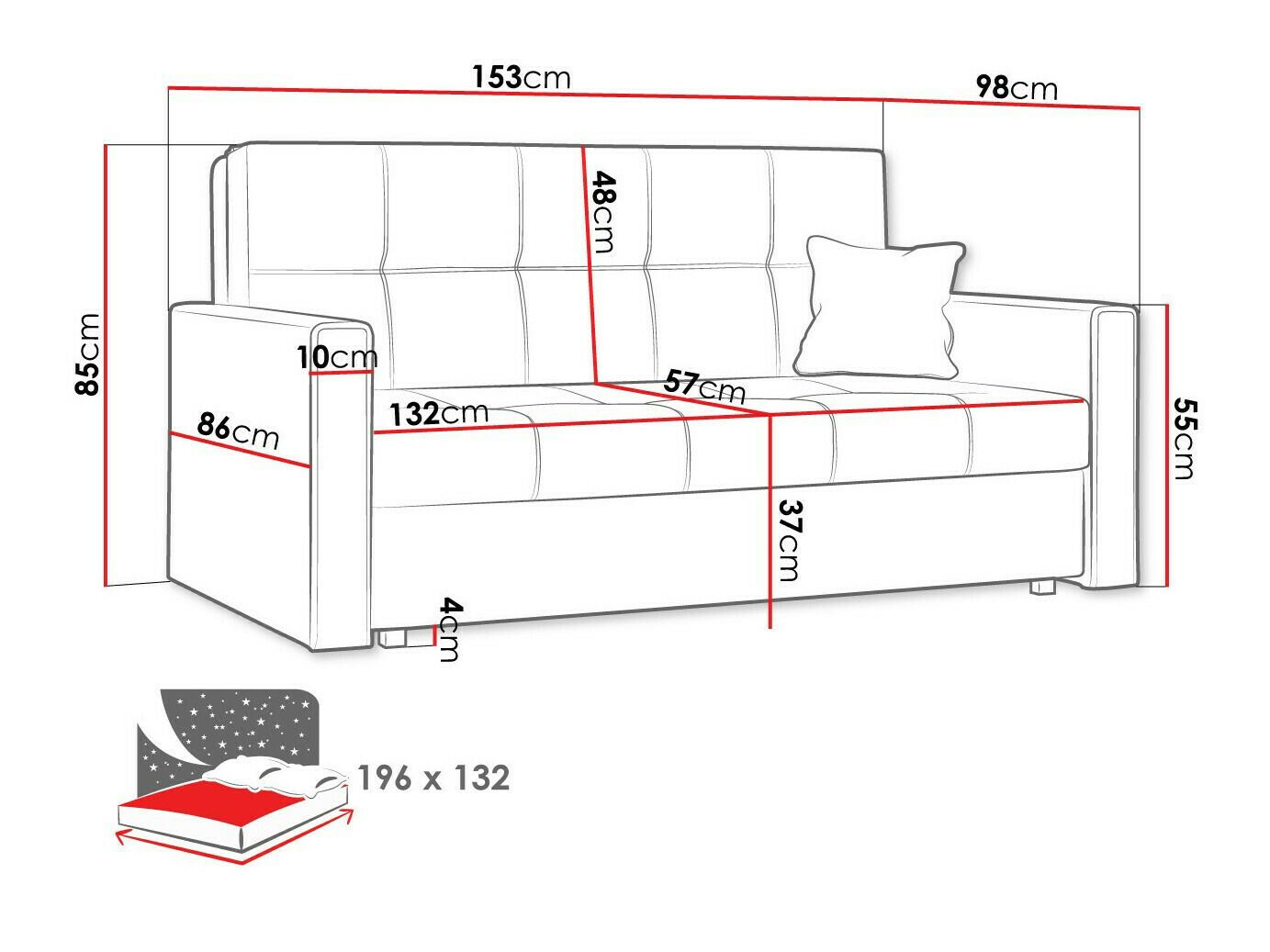 Sofa na razvlačenje Columbus 106 (Alova 36 + Alova 29)