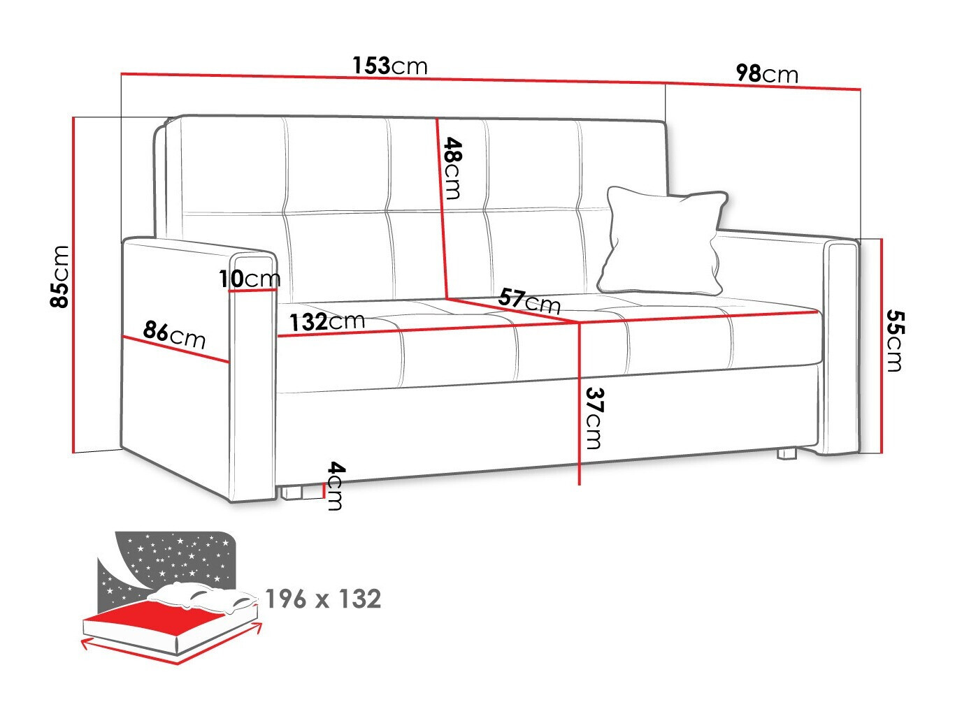 Sofa na razvlačenje Columbus 106 (Spirit 03)